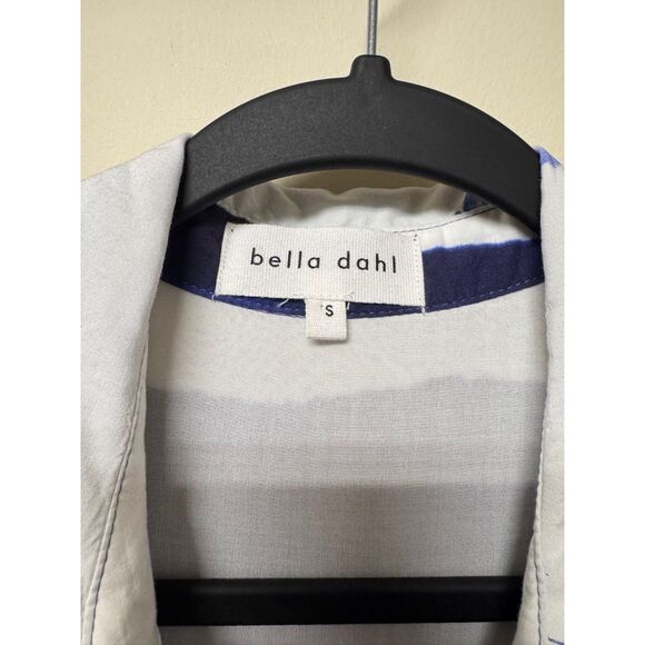 BELLA DAHL Wave Print V-Neck Short Sleeve Maxi Shirt Dress, Sz S - Picture 13 of 15